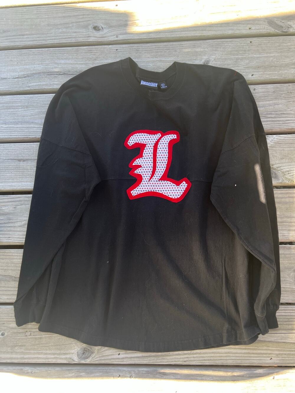 Upcycled University of Louisville Cardinal Pennant Long-Sleeve T-shirt